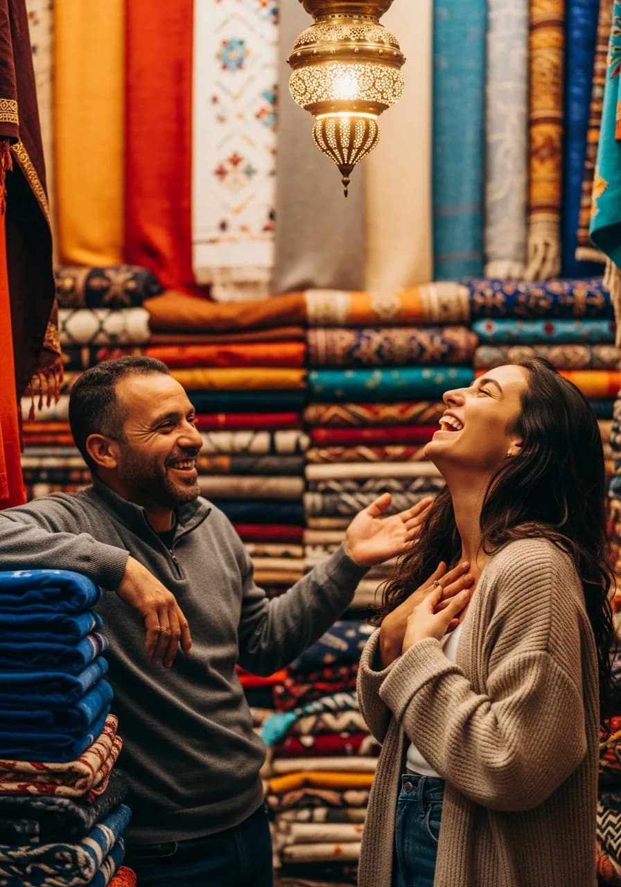 Commerçante et cliente qui rient ensemble dans une boutique