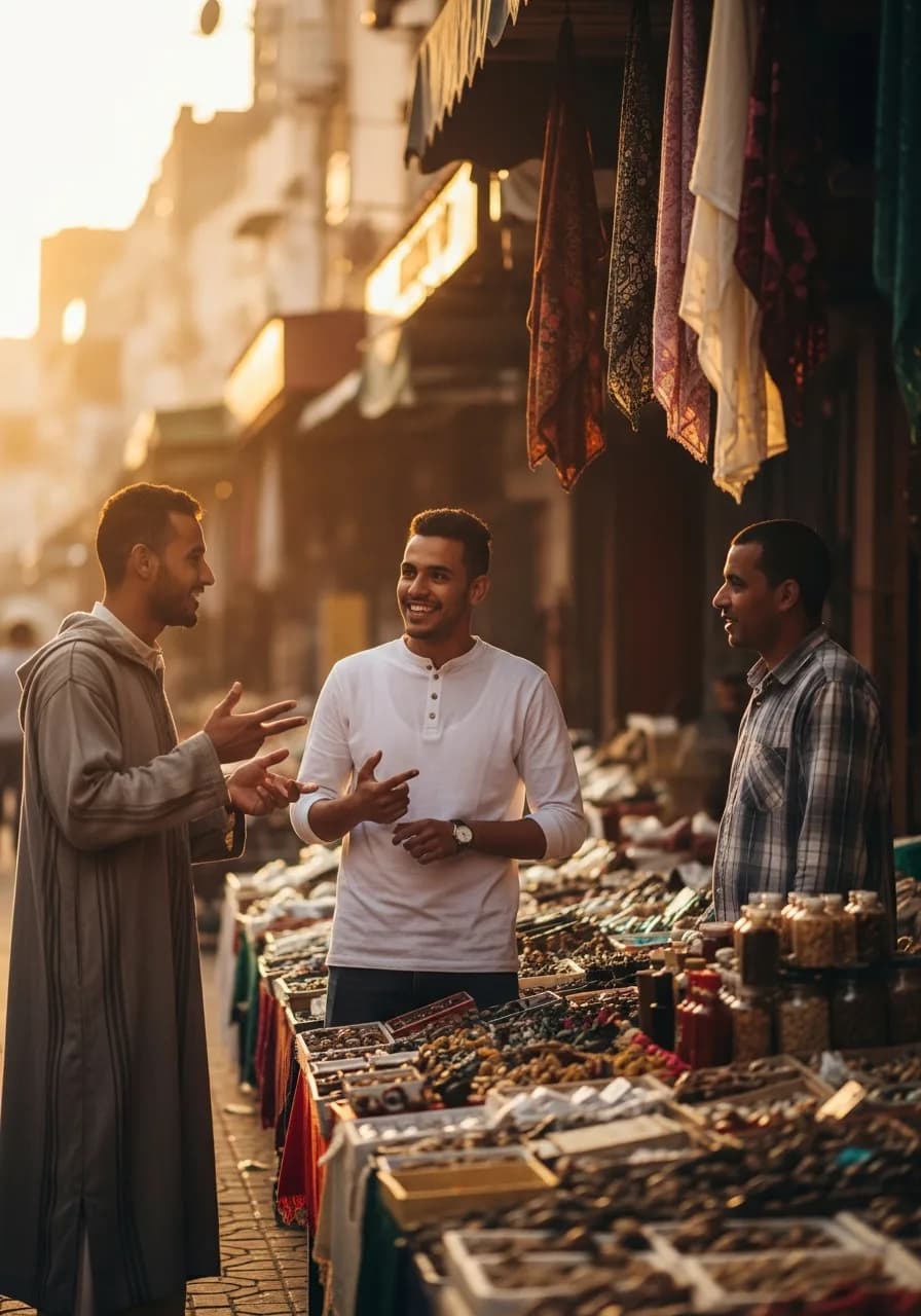 Commercial TKpay face à des commerçants dans la rue